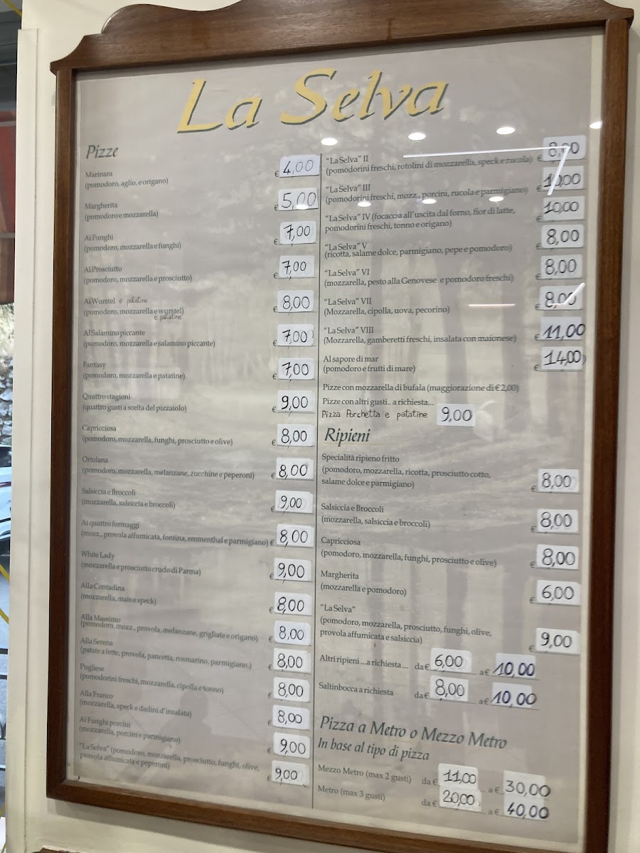 Menu Restaurant La Selva Di Fusco Antonio-1